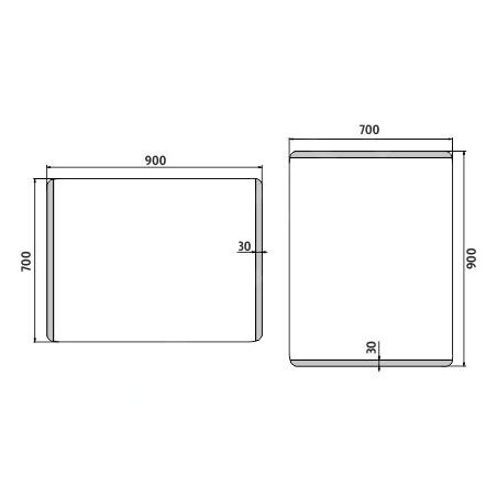 Nimco Miroirs - Miroir de salle de bains éclairé par LED 900 x 700 mm, arrondi, aluminium ZP 17019