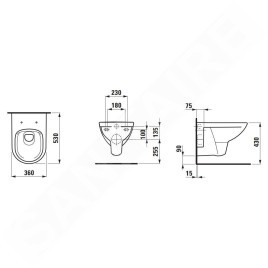 Laufen Pro - WC suspendu, Rimless, avec LCC, blanc H8209604000001