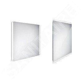 Nimco Miroirs - Miroir de salle de bain LED 800 x 700 mm, arrondi, aluminium ZP 17003