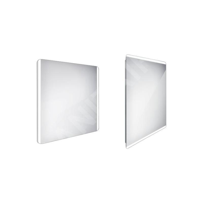 Nimco Miroirs - Miroir de salle de bain LED 800 x 700 mm, arrondi, aluminium ZP 17003 Nimco Miroirs - Miroir de salle de bain LED 800 x 700 mm, arrondi, aluminium ZP 17003