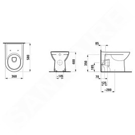 Laufen Pro - WC à poser, évacuation arrière/bas, blanc mat H8229517570001