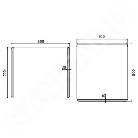 Nimco Miroirs - Miroir de salle de bain LED 800 x 700 mm, arrondi, aluminium ZP 17003