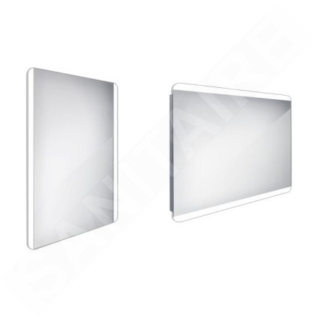 Nimco Miroirs - Miroir avec éclairage LED, 600x800 mm, aluminium ZP 17002