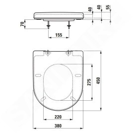 Laufen Pro - Siège WC Special, amovible, blanc mat H8919507570031