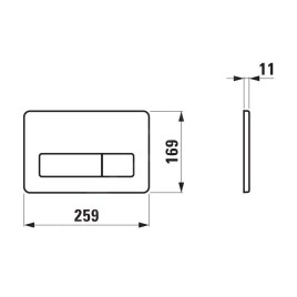 Laufen LIS - Plaque de déclenchement AW2, antivandalisme, inox H8956620000001