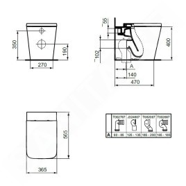 Ideal Standard Blend - WC à poser, Aquablade, blanc T368801