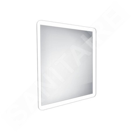 Nimco Miroirs - Miroir de salle de bains éclairé par LED 600 x 600 mm, arrondi, aluminium ZP 19066