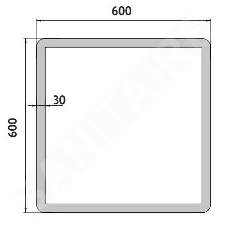 Nimco Miroirs - Miroir de salle de bains éclairé par LED 600 x 600 mm, arrondi, aluminium ZP 19066