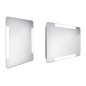 Nimco Miroirs - Miroir de salle de bains éclairé par LED 600 x 800 mm, arrondi, aluminium ZP 18002 Nimco Miroirs - Miroir de salle de bains éclairé par LED 600 x 800 mm, arrondi, aluminium ZP 18002