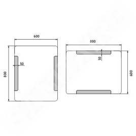 Nimco Miroirs - Miroir de salle de bains éclairé par LED 600 x 800 mm, arrondi, aluminium ZP 18002