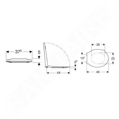 Geberit Selnova - Abattant de WC adapté aux PMR, blanc 501.559.01.1