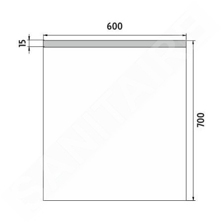 Nimco Miroirs - Miroir avec éclairage LED, 600x700 mm, aluminium ZP 8002