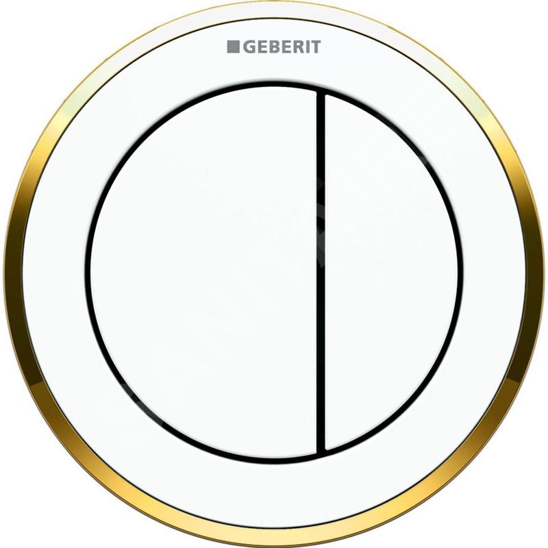 Geberit Systèmes de chasse d’eau - Déclenchement à distance type 10, pneumatique, pour rinçage double touche,  blanc / doré