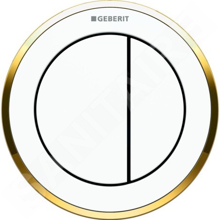 Geberit Systèmes de chasse d’eau - Déclenchement à distance type 10, pneumatique, pour rinçage double touche,  blanc / doré