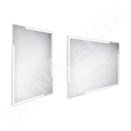Nimco Miroirs - Miroir avec éclairage LED, 600x800 mm, carré, aluminium ZP 14002