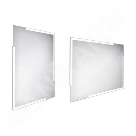 Nimco Miroirs - Miroir avec éclairage LED, 600x800 mm, carré, aluminium ZP 14002