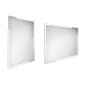 Nimco Miroirs - Miroir avec éclairage LED, 600x800 mm, carré, aluminium ZP 14002 Nimco Miroirs - Miroir avec éclairage LED, 600x800 mm, carré, aluminium ZP 14002