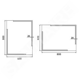 Nimco Miroirs - Miroir avec éclairage LED, 600x800 mm, carré, aluminium ZP 14002