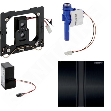 Geberit Systèmes de chasse d’eau - Commande de WC à déclenchement électronique du rinçage, alimentation sur secteur, plaque de