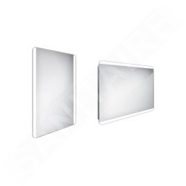 Nimco Miroirs - Miroir de salle de bain LED 500 x 700 mm, arrondi, aluminium ZP 17001