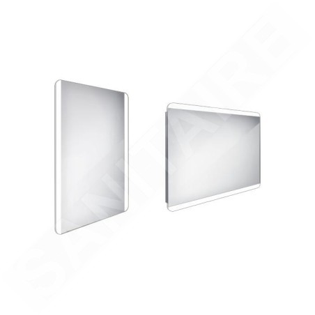 Nimco Miroirs - Miroir de salle de bain LED 500 x 700 mm, arrondi, aluminium ZP 17001