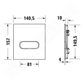 Duravit DuraSystem - Plaque de déclenchement A1 pour urinoir, verre blanc WD5005012000