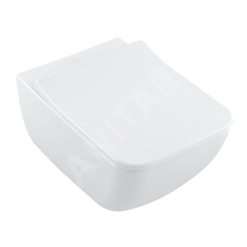 Villeroy & Boch Collaro - WC suspendu avec abattant Slim, SoftClosing, DirectFlush, CeramicPlus, blanc 4626RSR1 Villeroy & Boch Collaro - WC suspendu avec abattant Slim, SoftClosing, DirectFlush, CeramicPlus, blanc 4626RSR1