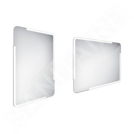 Nimco Miroirs - Miroir avec éclairage LED, 600x800 mm, arrondi, aluminium ZP 15002