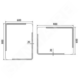 Nimco Miroirs - Miroir avec éclairage LED, 600x800 mm, arrondi, aluminium ZP 15002