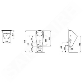 Laufen Caprino - Urinoir électronique Plus, alimentation arrière, Rimless, anti-vandalisme, blanc H8410660004011