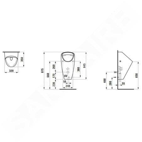 Laufen Caprino - Urinoir électronique Plus, alimentation arrière, Rimless, anti-vandalisme, blanc mat H8410667574011