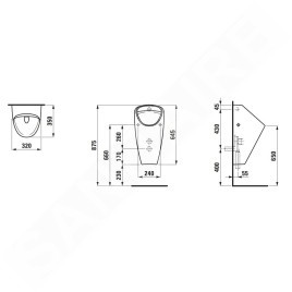 Laufen Caprino - Urinoir, alimentation arrière, Rimless, avec LCC, blanc H8410614000001