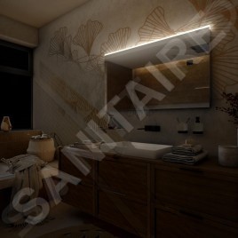 Nimco Miroirs - Miroir avec éclairage LED, 1000x600 mm, aluminium ZP 8004