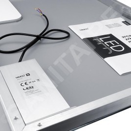 Nimco Miroirs - Miroir avec éclairage LED, 1000x600 mm, aluminium ZP 8004