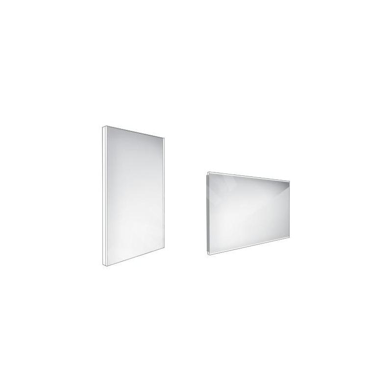 Nimco Miroirs - Miroir de salle de bains LED 400 x 600 mm, carré, aluminium ZP 9000