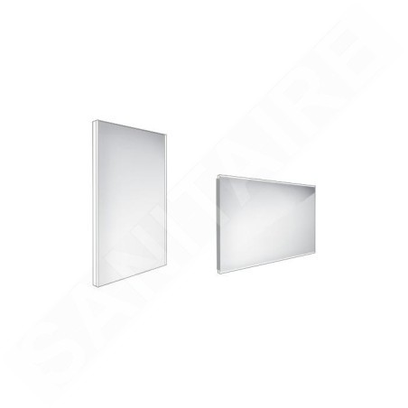 Nimco Miroirs - Miroir de salle de bains LED 400 x 600 mm, carré, aluminium ZP 9000