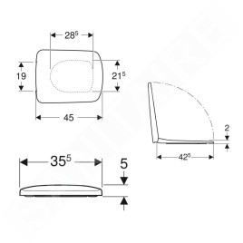 Geberit Selnova Compact - Abattant WC, softclose, blanc 501.930.01.1