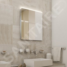 Nimco Miroirs - Miroir de salle de bains LED 400 x 600 mm, carré, aluminium ZP 9000
