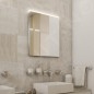 Nimco Miroirs - Miroir de salle de bains LED 400 x 600 mm, carré, aluminium ZP 9000