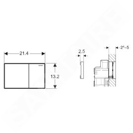Geberit Sigma60 - Plaque de déclenchement, chrome / lave 115.640.JK.1