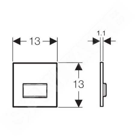 Geberit Sigma50 - Commande du rinçage d'urinoir, chrome / lave 116.016.JK.5