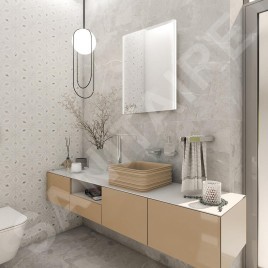Nimco Miroirs - Miroir de salle de bains LED 400 x 600 mm, carré, aluminium ZP 9000