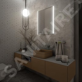 Nimco Miroirs - Miroir de salle de bains LED 400 x 600 mm, carré, aluminium ZP 9000