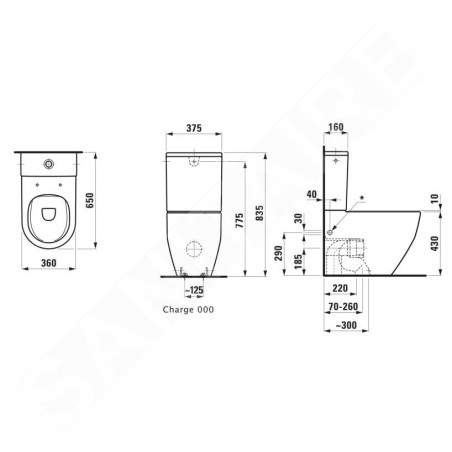 Laufen Pro - Cuvette combinée WC, évacuation Vario, Rimless, LCC, blanc H8259624000001