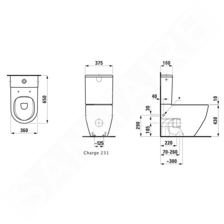 Laufen Pro - Cuvette combinée WC, évacuation Vario, Rimless, LCC, blanc H8259624002311