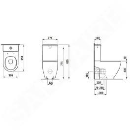 Laufen Pro - Cuvette combinée WC, évacuation Vario, Rimless, LCC, blanc H8259644000001
