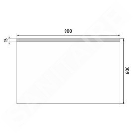 Nimco Miroirs - Miroir de salle de bains LED 900 x 600 mm, carré, aluminium ZP 8019