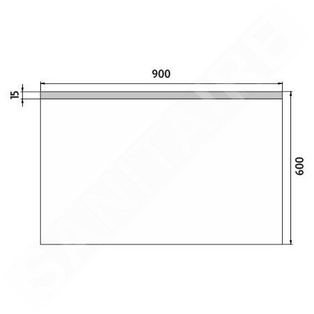 Nimco Miroirs - Miroir de salle de bains LED 900 x 600 mm, carré, aluminium ZP 8019