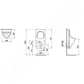 Laufen Antero - Urinoir électronique, alimentation d'eau par l'arrière, alimentation secteur, LCC, blanc H8411524004011