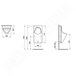 Laufen Antero - Urinoir, alimentation d’eau arrière, blanc H8411530004011